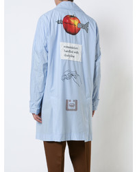 Мужской голубой плащ с принтом от Undercover