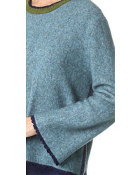 Женский голубой пушистый свитер с круглым вырезом от 3.1 Phillip Lim