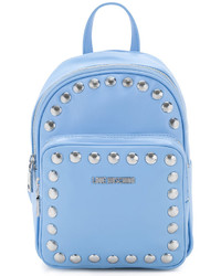 Женский голубой рюкзак с шипами от Love Moschino