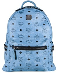 Женский голубой рюкзак с шипами от MCM