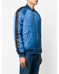 Мужской голубой сатиновый бомбер от Zadig & Voltaire