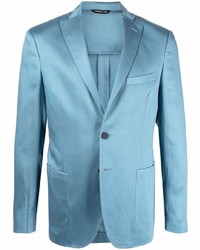 Мужской голубой сатиновый пиджак от Tonello