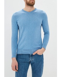 Мужской голубой свитер с v-образным вырезом от Baon