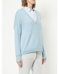 Женский голубой свитер с v-образным вырезом от Jac+ Jack