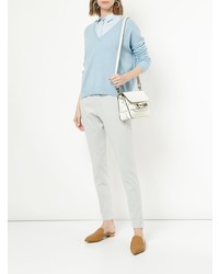 Женский голубой свитер с v-образным вырезом от Jac+ Jack