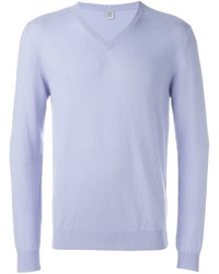 Мужской голубой свитер с v-образным вырезом от Eleventy