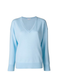 Женский голубой свитер с v-образным вырезом от Equipment