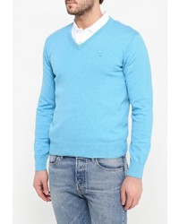 Мужской голубой свитер с v-образным вырезом от Gant