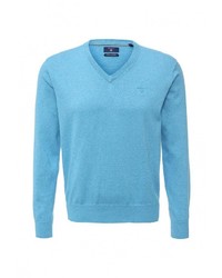 Мужской голубой свитер с v-образным вырезом от Gant