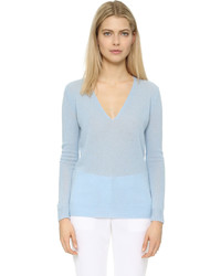 Женский голубой свитер с v-образным вырезом от Theory