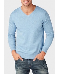 Мужской голубой свитер с v-образным вырезом от Tom Tailor