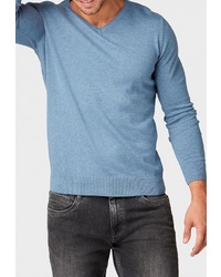 Мужской голубой свитер с v-образным вырезом от Tom Tailor
