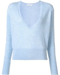 Женский голубой свитер с v-образным вырезом от Tome