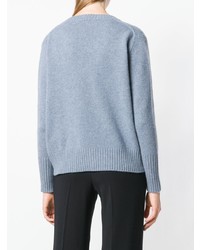 Женский голубой свитер с v-образным вырезом от Zanone