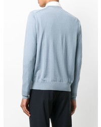 Мужской голубой свитер с v-образным вырезом от Prada