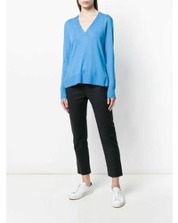 Женский голубой свитер с v-образным вырезом от Theory