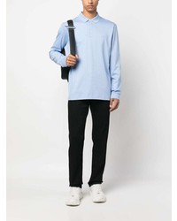 Мужской голубой свитер с воротником поло от BOSS