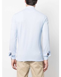 Мужской голубой свитер с воротником поло от Fedeli