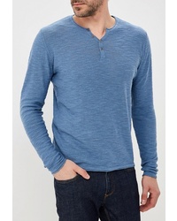 Голубой свитер с горловиной на пуговицах от Fresh Brand