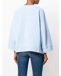 Женский голубой свитер с круглым вырезом с принтом от Dsquared2