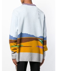 Мужской голубой свитер с круглым вырезом с принтом от Calvin Klein 205W39nyc