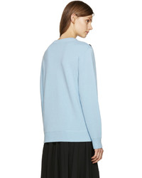 Женский голубой свитер с круглым вырезом с украшением от Marc Jacobs