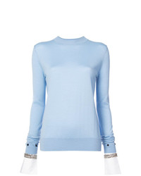 Женский голубой свитер с круглым вырезом от Adam Lippes