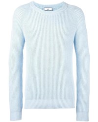 Мужской голубой свитер с круглым вырезом от AMI Alexandre Mattiussi