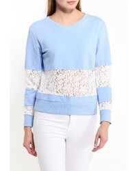 Женский голубой свитер с круглым вырезом от Aurora Firenze