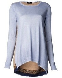 Женский голубой свитер с круглым вырезом от Avant Toi