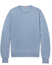 Мужской голубой свитер с круглым вырезом от Canali