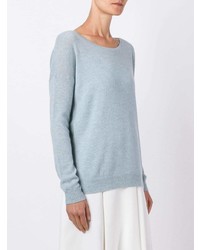 Женский голубой свитер с круглым вырезом от Le Kasha