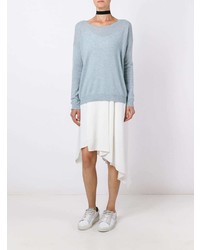 Женский голубой свитер с круглым вырезом от Le Kasha