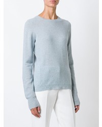 Женский голубой свитер с круглым вырезом от Le Kasha