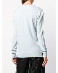 Женский голубой свитер с круглым вырезом от Tory Burch