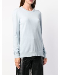 Женский голубой свитер с круглым вырезом от Tory Burch