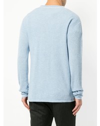 Мужской голубой свитер с круглым вырезом от Bassike