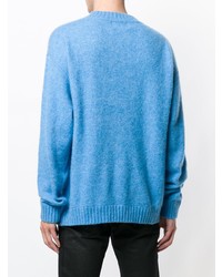 Мужской голубой свитер с круглым вырезом от Laneus