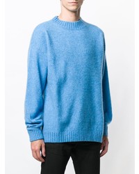 Мужской голубой свитер с круглым вырезом от Laneus