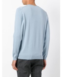 Мужской голубой свитер с круглым вырезом от BOSS HUGO BOSS