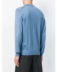 Мужской голубой свитер с круглым вырезом от Dolce & Gabbana
