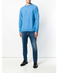 Мужской голубой свитер с круглым вырезом от Laneus