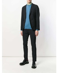 Мужской голубой свитер с круглым вырезом от Prada