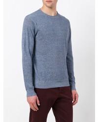 Мужской голубой свитер с круглым вырезом от Z Zegna