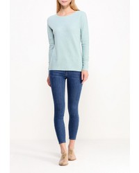 Женский голубой свитер с круглым вырезом от Delicate Love