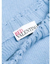 Женский голубой свитер с круглым вырезом от RED Valentino