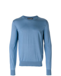 Мужской голубой свитер с круглым вырезом от Dolce & Gabbana