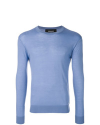 Мужской голубой свитер с круглым вырезом от DSQUARED2