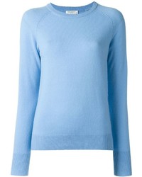 Женский голубой свитер с круглым вырезом от Equipment