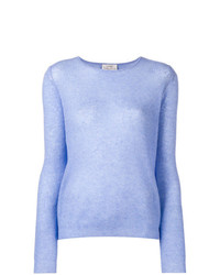 Женский голубой свитер с круглым вырезом от Forte Forte